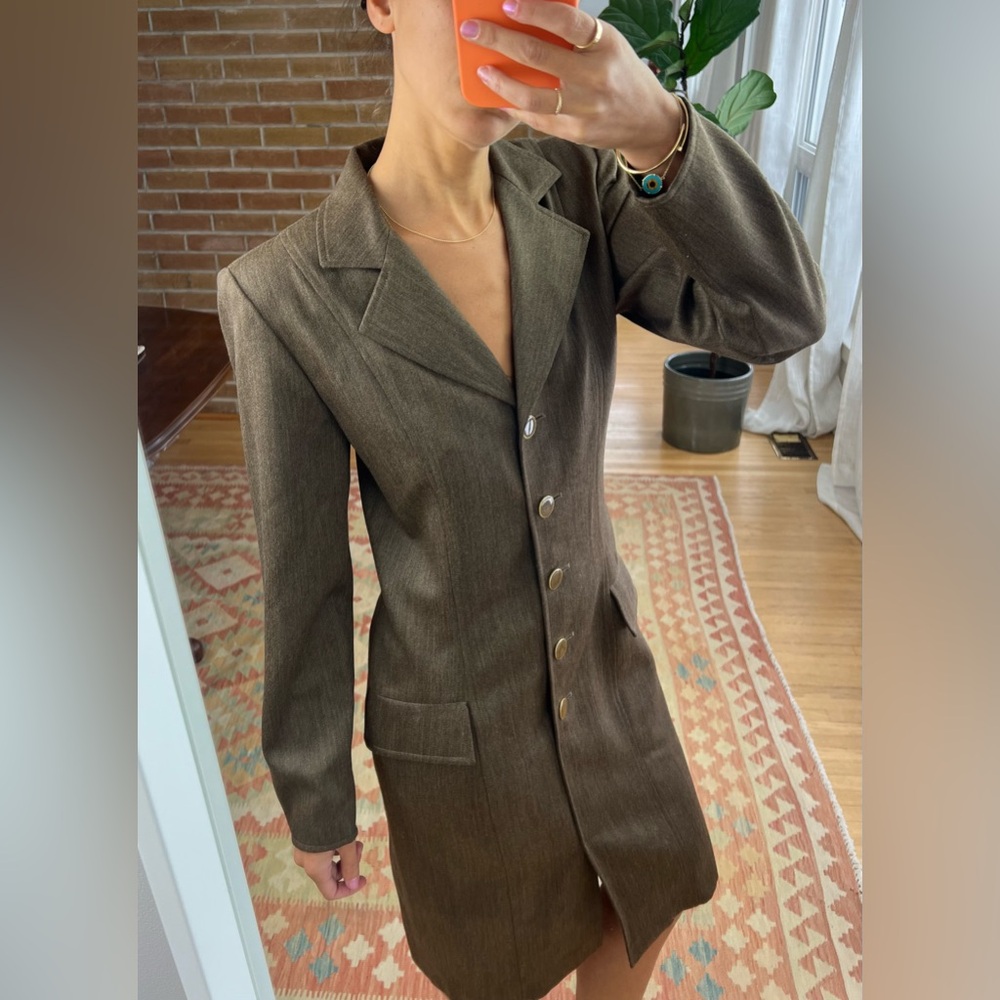 Ungaro Solo Donna blazer dress with shoulder pads.